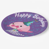 Assiettes En Carton Fête de l'anniversaire Blobfish violet (Angle)