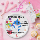Assiettes En Carton Fête de l'anniversaire du bébé requin (Fête)