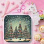 Assiettes En Carton Fête de l'arbre de Noël (Fête)