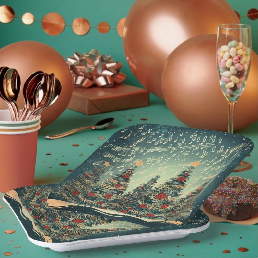Assiettes En Carton Fête de l'arbre de Noël (Multi)