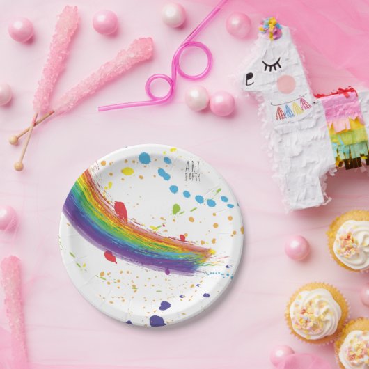 Assiettes En Carton Fête de l'Art de couleur (Fête)