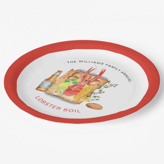 Assiettes En Carton Fête de l'ébullition du homard en été | Pique-niqu (Angle)