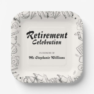 Assiettes En Carton Fête de l'enseignant de l'école de retraite