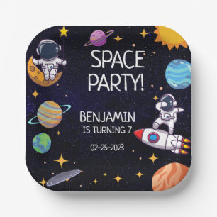 Assiettes En Carton Fête de l'espace à tout âge Anniversaire