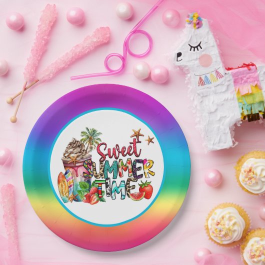 Assiettes En Carton fête de l'été (Fête)