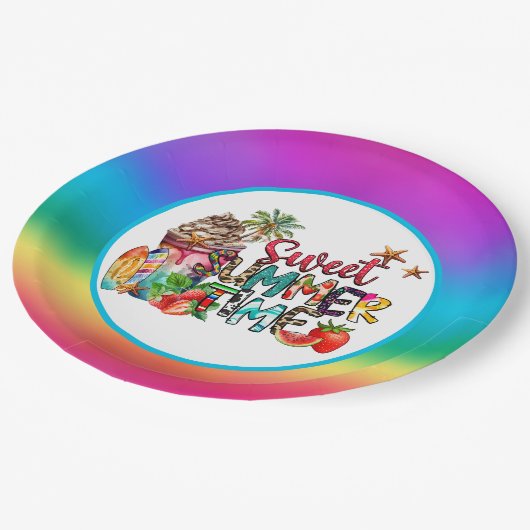 Assiettes En Carton fête de l'été (Angle)