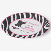 Assiettes En Carton Fête de lingerie rose chaud Merci (Angle)