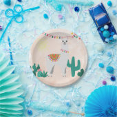 Assiettes En Carton Fête de Llama rose (Fête)