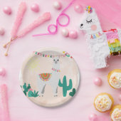 Assiettes En Carton Fête de Llama rose (Fête)