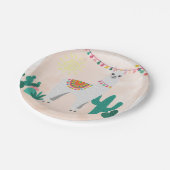 Assiettes En Carton Fête de Llama rose (Angle)