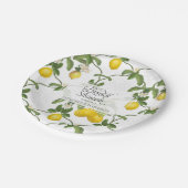 Assiettes En Carton Fête de l'mariée d'été sur les agrumes à feuilles (Angle)