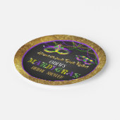 Assiettes En Carton Fête de l'mariée Mardi Gras (Or) (Angle)