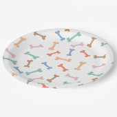 Assiettes En Carton Fête de l'os de chien coloré (Angle)