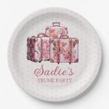 Fête de malle universitaire Valises vintage roses 