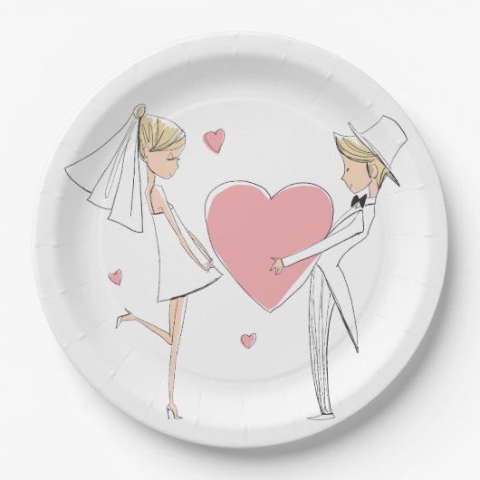 Assiettes En Carton Fête de mariage (Devant)