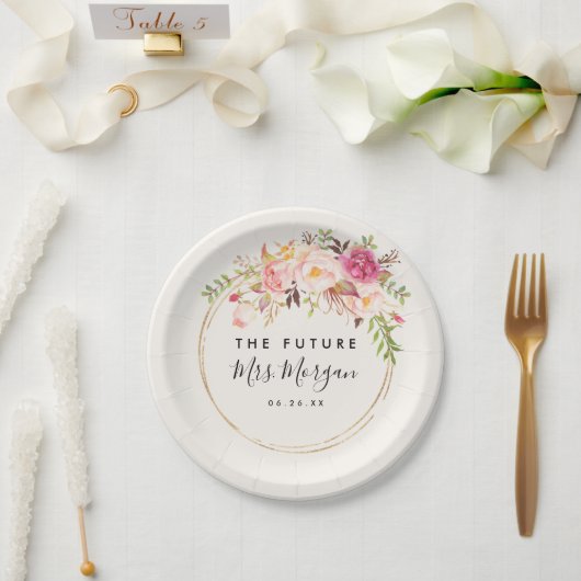 Assiettes En Carton Fête de mariage Antique Rose (Mariage)