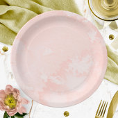 Assiettes En Carton Fête de mariage aquarelle romantique rose tendre p