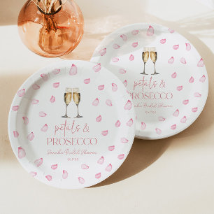 Assiettes En Carton Fête de mariage au Champagne Pétale & Prosecco
