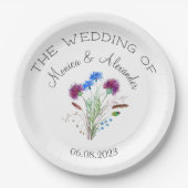 Assiettes En Carton Fête de mariage au chardon Floral écossais (Devant)