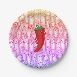 Assiettes En Carton Fête de mariage avec diva au piment rouge vif