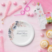 Assiettes En Carton Fête de Mariage avec Écriture à l'Aquarelle Fleur  (Fête)