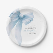 Assiettes En Carton Fête de mariage avec nœud bleu Coquette (Devant)