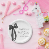 Assiettes En Carton Fête de Mariage avec un Nœud Noir (Fête)