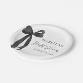 Assiettes En Carton Fête de Mariage avec un Nœud Noir (Angle)
