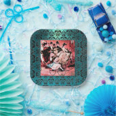 ASSIETTES EN CARTON FÊTE DE MARIAGE BLACK BLEU RED BICYCLE (Fête)