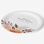 Assiettes En Carton Fête de mariage bohème florale d'automne (Angle)