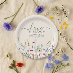 Assiettes En Carton Fête de mariage champ de fleurs sauvages Amour en