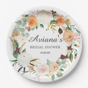 Assiettes En Carton Fête de mariage champêtre automnal avec des fleurs