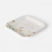 Assiettes En Carton Fête de mariage champêtre avec fleurs sauvages (Angulaire)