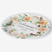 Assiettes En Carton Fête de mariage champêtre floral automnal (Angle)