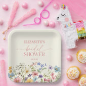 Assiettes En Carton Fête de mariage champêtre florale (Fête)