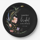 Assiettes En Carton Fête de mariage champêtre noir (Devant)