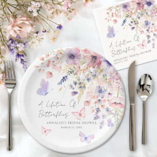 Assiettes En Carton Fête de mariage champêtre papillon