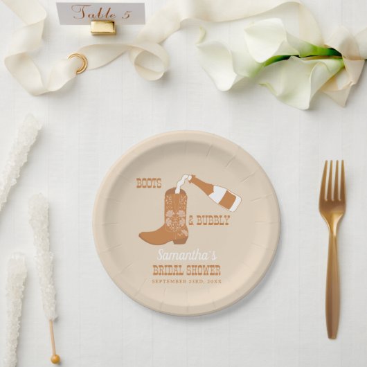 Assiettes En Carton Fête de mariage champêtre rustique avec des bottes (Mariage)