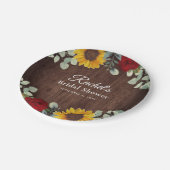 Assiettes En Carton Fête de mariage champêtre Tournesol Eucalyptus Ros (Angle)