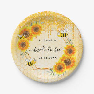 Assiettes En Carton Fête de mariage champêtres tournesols paillettes d