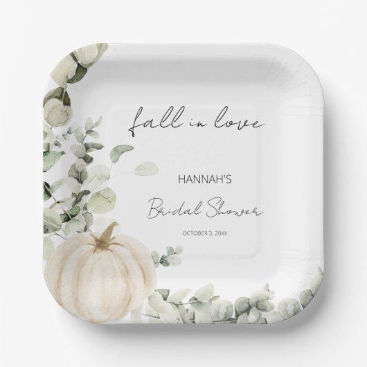 Assiettes En Carton Fête de mariage de la citrouille automnale (Recto)