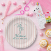 Assiettes En Carton Fête de Mariage de Plage Pastel Rose Palm Spring (Fête)
