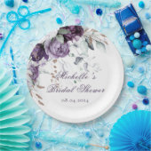 Assiettes En Carton Fête de mariage élégante avec aquarelle florale vi (Fête)