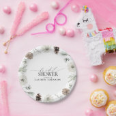 Assiettes En Carton Fête de mariage élégante avec calligraphie et verd (Fête)