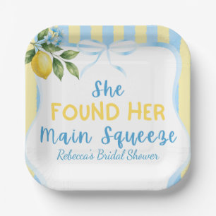 Assiettes En Carton Fête de mariage Floral Blue Lemon Main Squeeze
