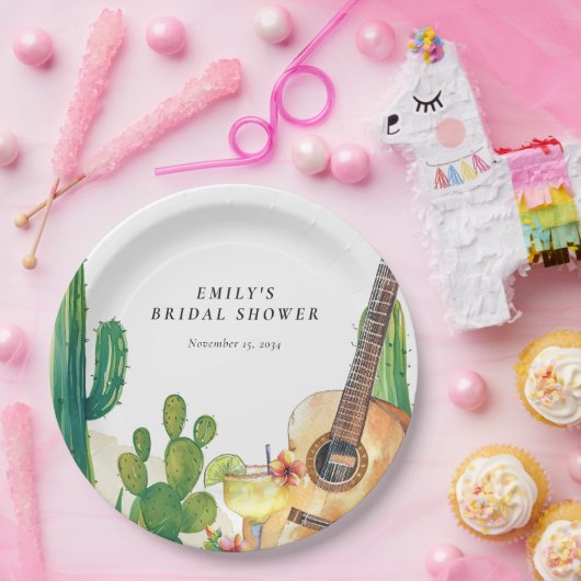 Assiettes En Carton Fête de mariage floral Cactus Fiesta (Fête)