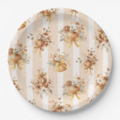 Assiettes En Carton Fête de mariage floral citrouille (Devant)