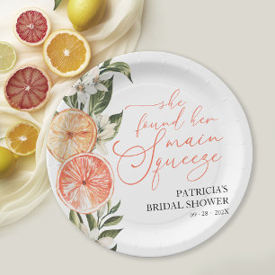 Assiettes En Carton Fête de mariage floral et agrumes d'été