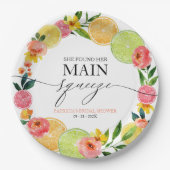 Assiettes En Carton Fête de mariage floral et agrumes Main Squeeze (Devant)