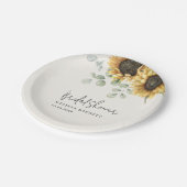 Assiettes En Carton Fête de mariage floral eucalyptus tournesol (Angle)